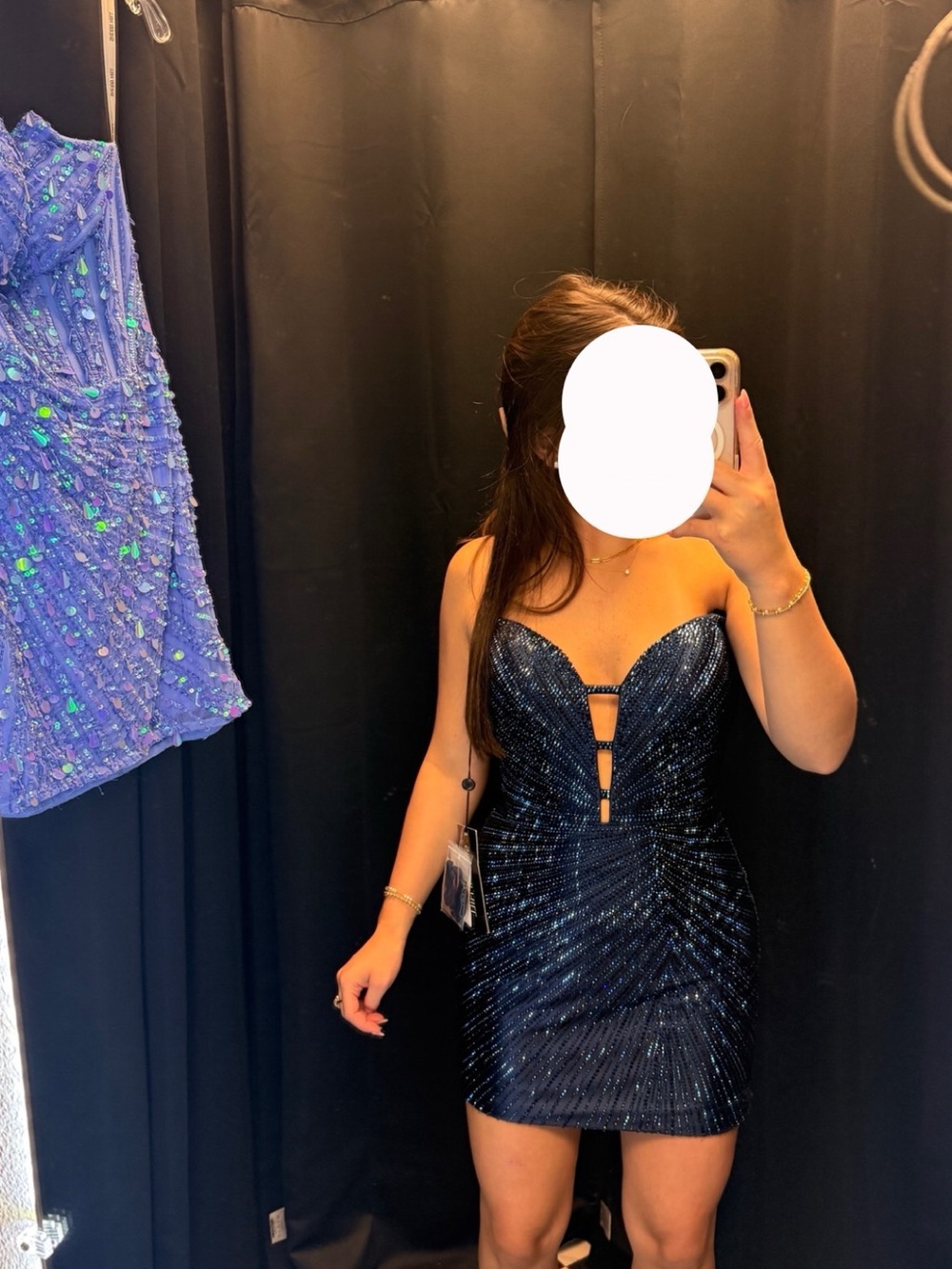 Strapless Black Sequin Bodycon Dress